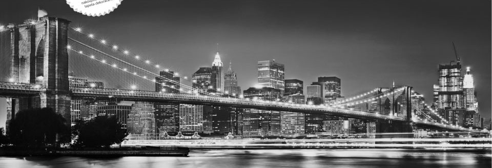 Vliesová fototapeta Brooklynský most XXL2-320 / Vliesové fototapety na zeď New York Brooklyn Bridge Komar 2 dílná (368 x 124 cm)